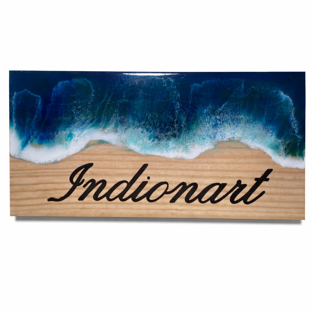 Tamed Tide – Blue Resin Wave Custom Name Plate