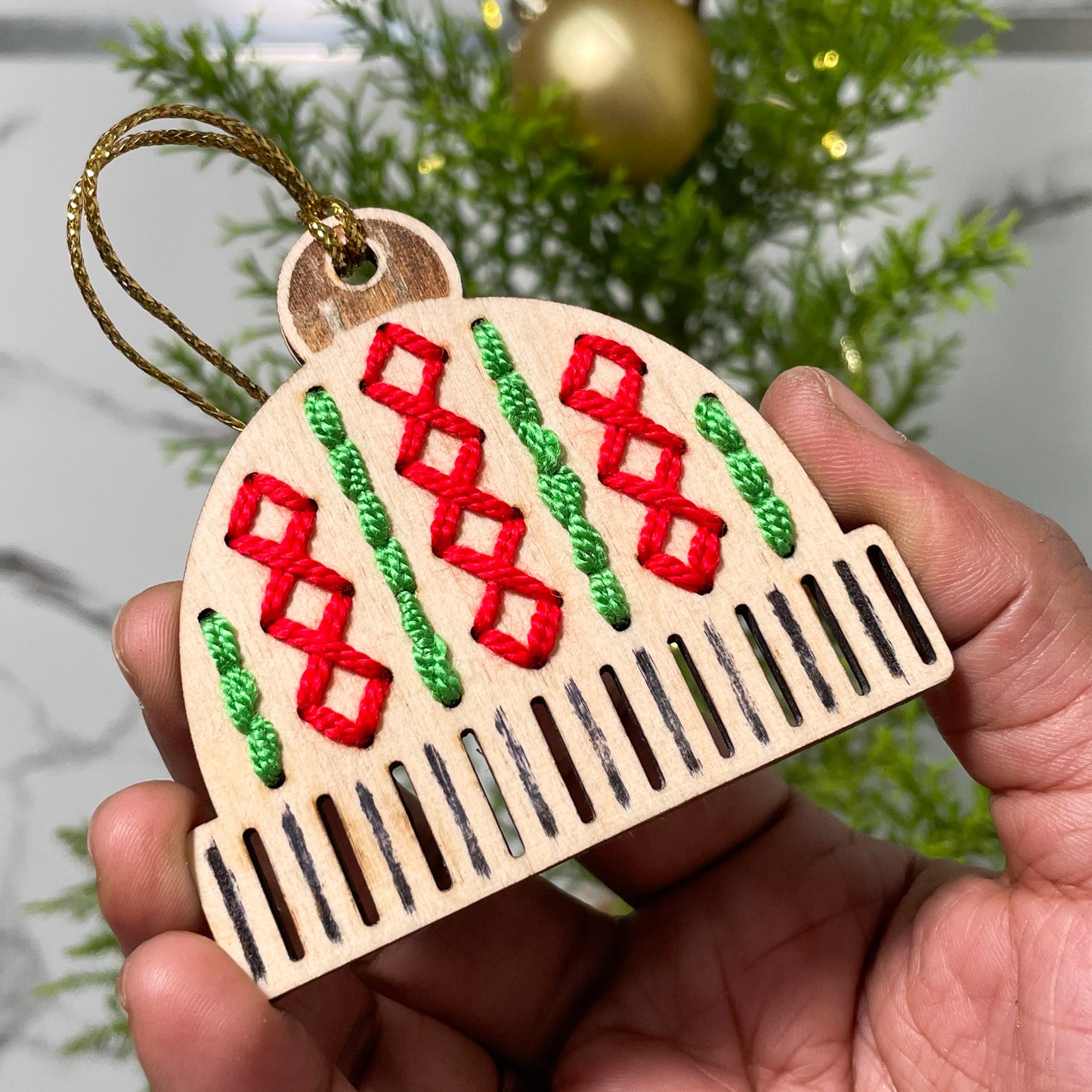Christmas Ornament Stitched Set
