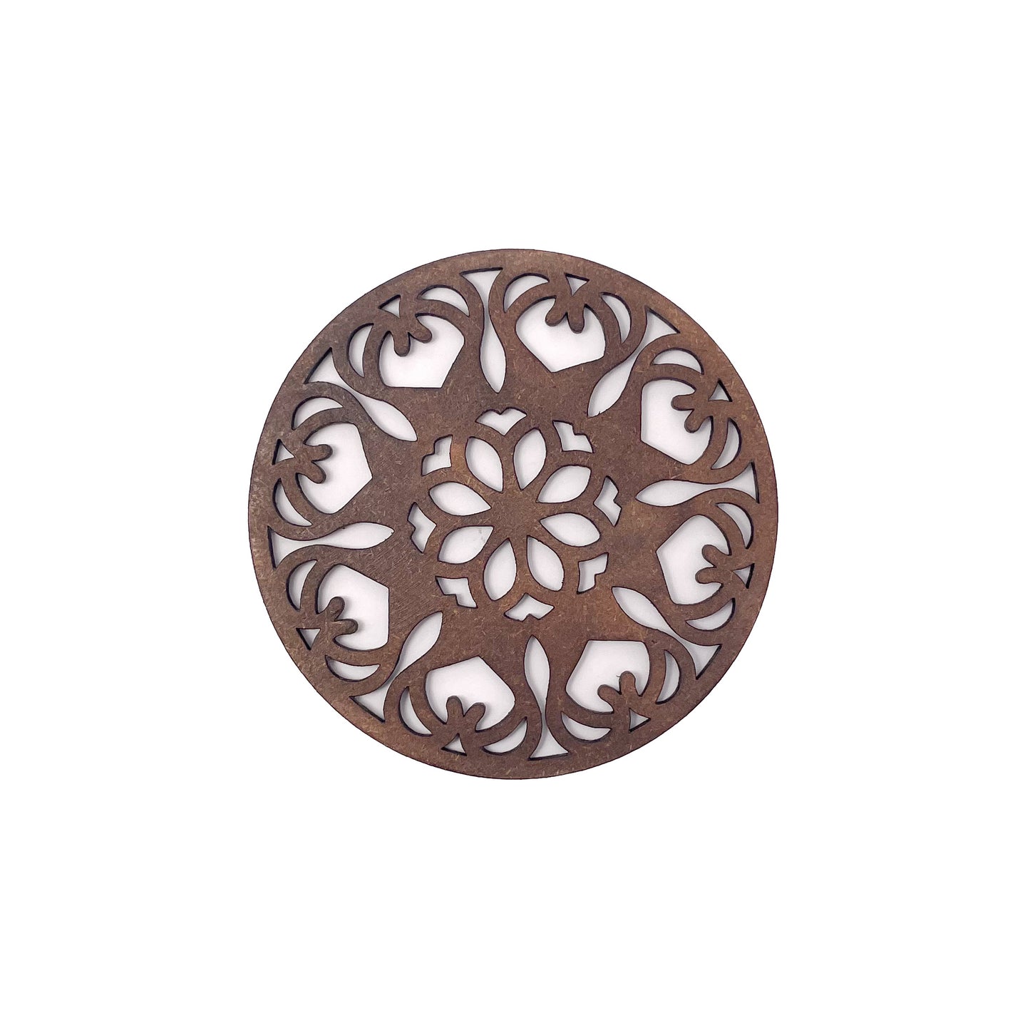 Mandala Art Coasters-Ekam Wooden-Clove Brown