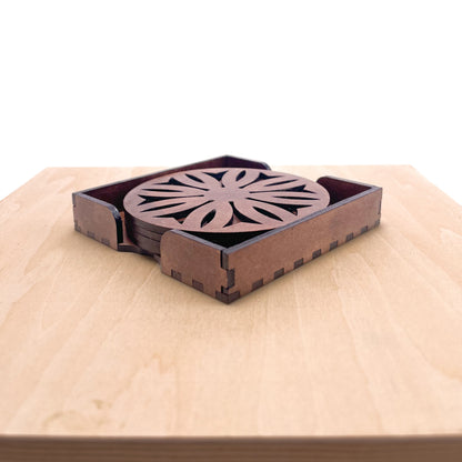 Mandala Art Coasters-Dwe Wooden-Clove Brown