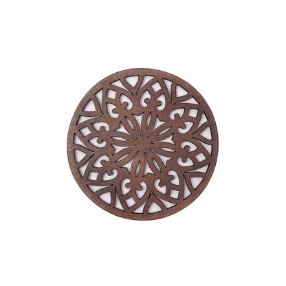 Mandala Art Coasters-Treeni Wooden-Clove Brown