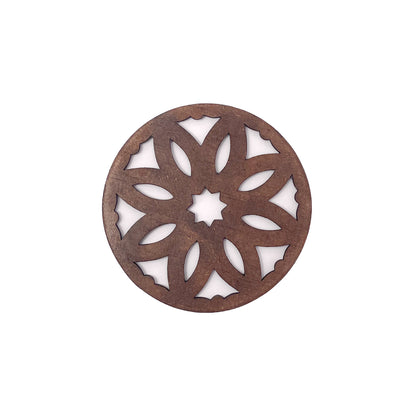Mandala Art Coasters-Pancha Wooden-Clove Brown