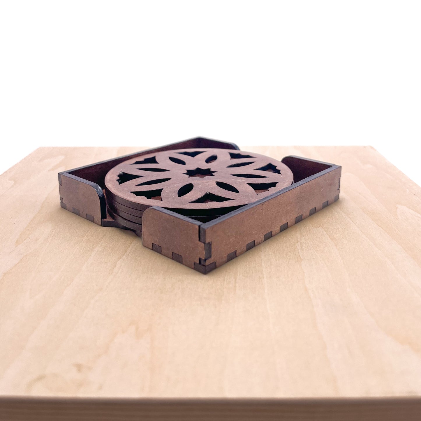 Mandala Art Coasters-Pancha Wooden-Clove Brown