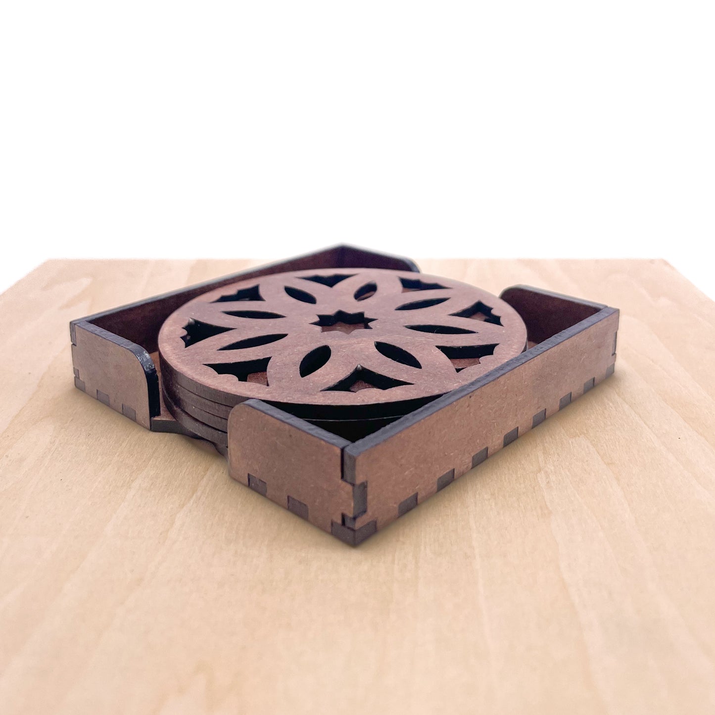 Mandala Art Coasters-Pancha Wooden-Clove Brown