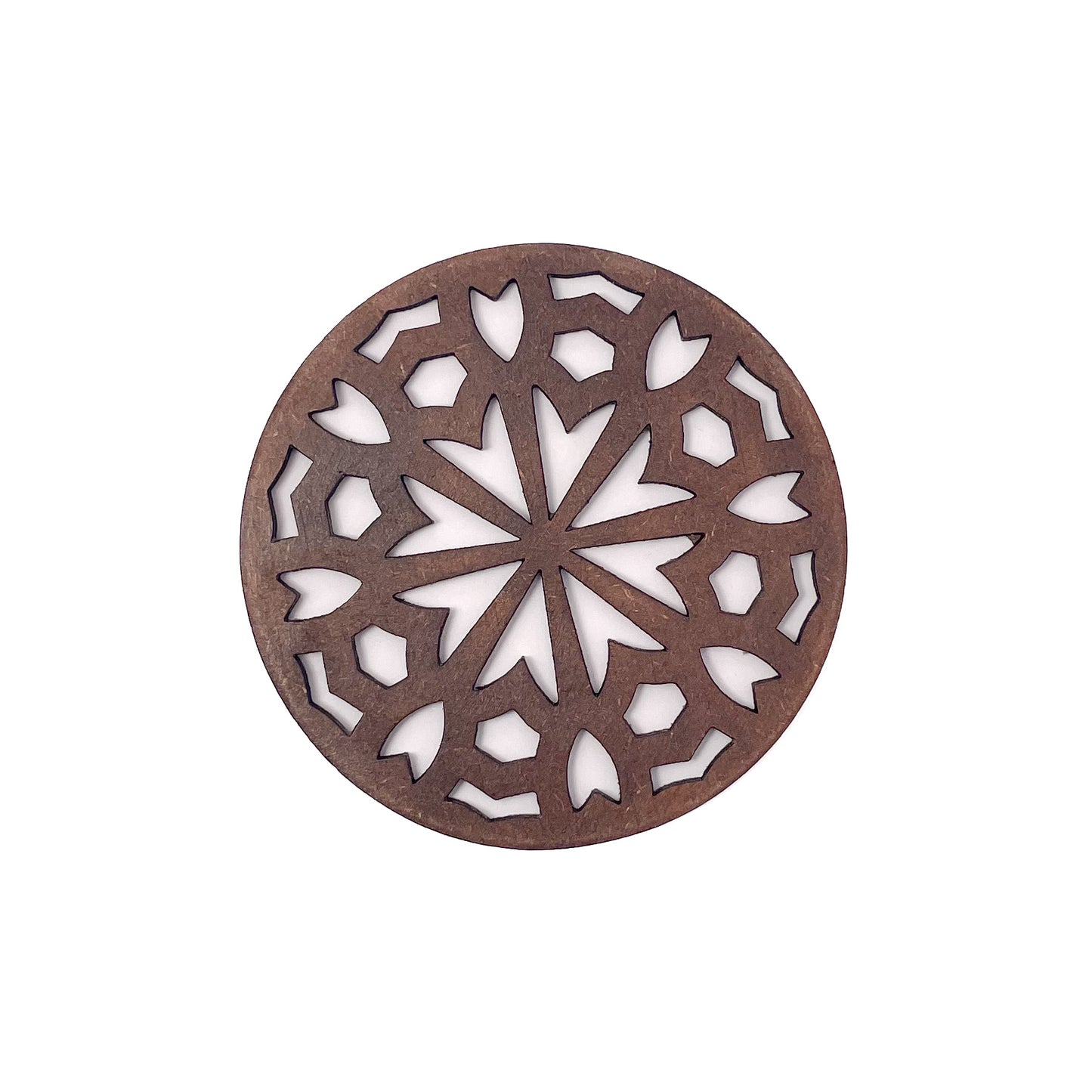 Mandala Art Coasters-Shata Wooden-Clove Brown