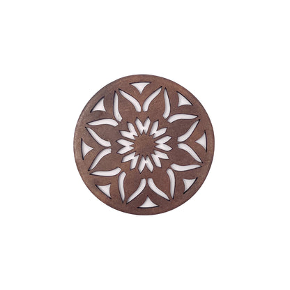 Mandala Art Coasters-Sapta Wooden-Clove Brown