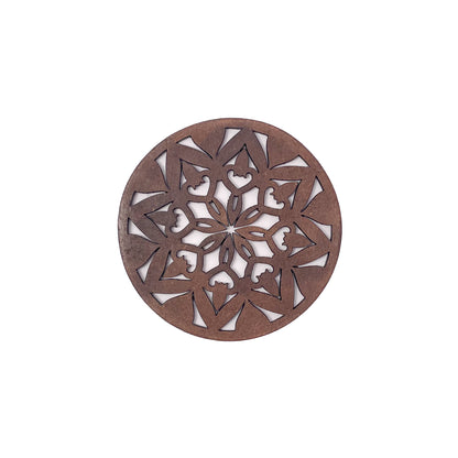 Mandala Art Coasters-Ashta Wooden-Clove Brown