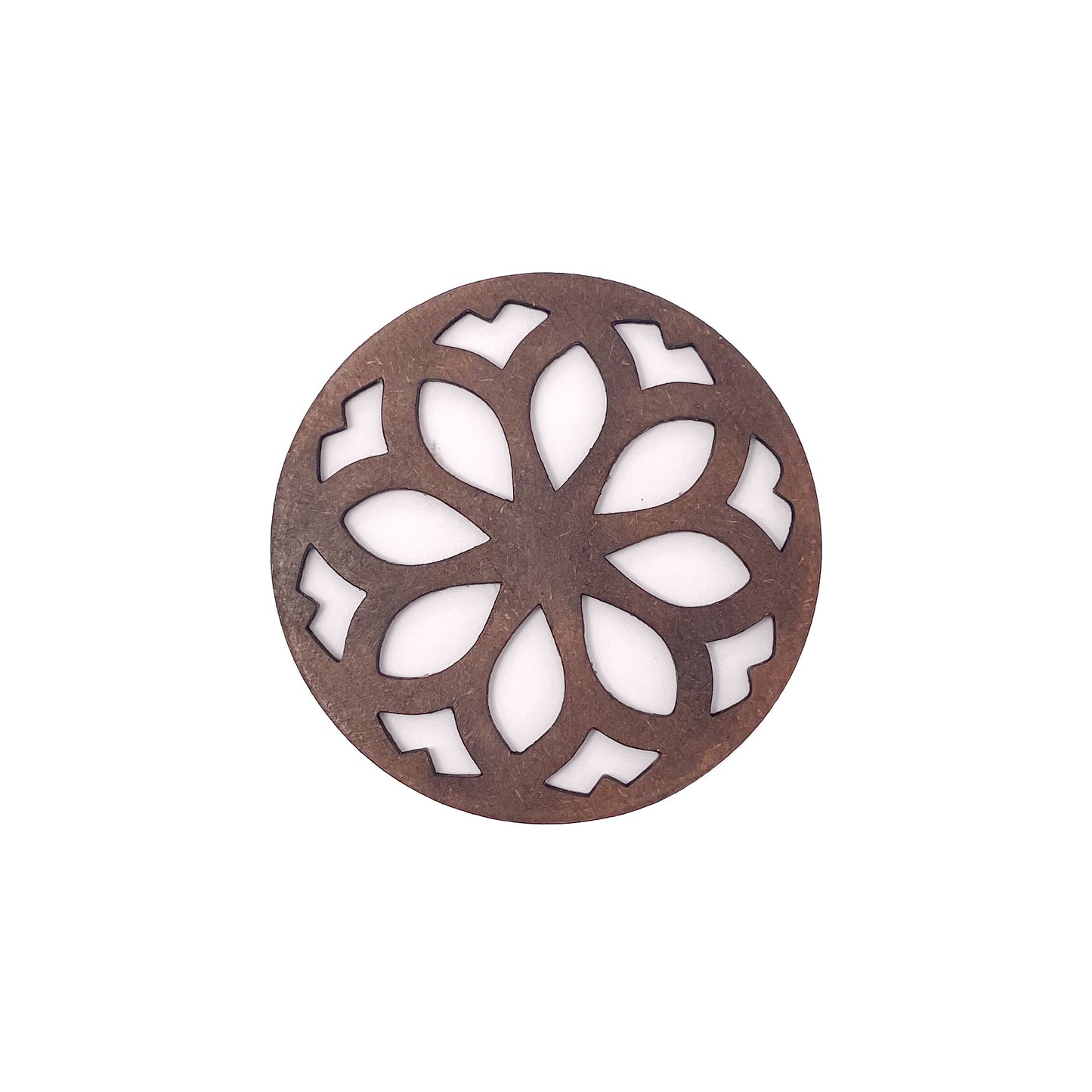 Mandala Art Coasters-Nava Wooden-Clove Brown