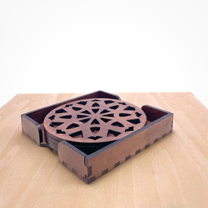Mandala Art Coasters-Dasha Wooden-Clove Brown