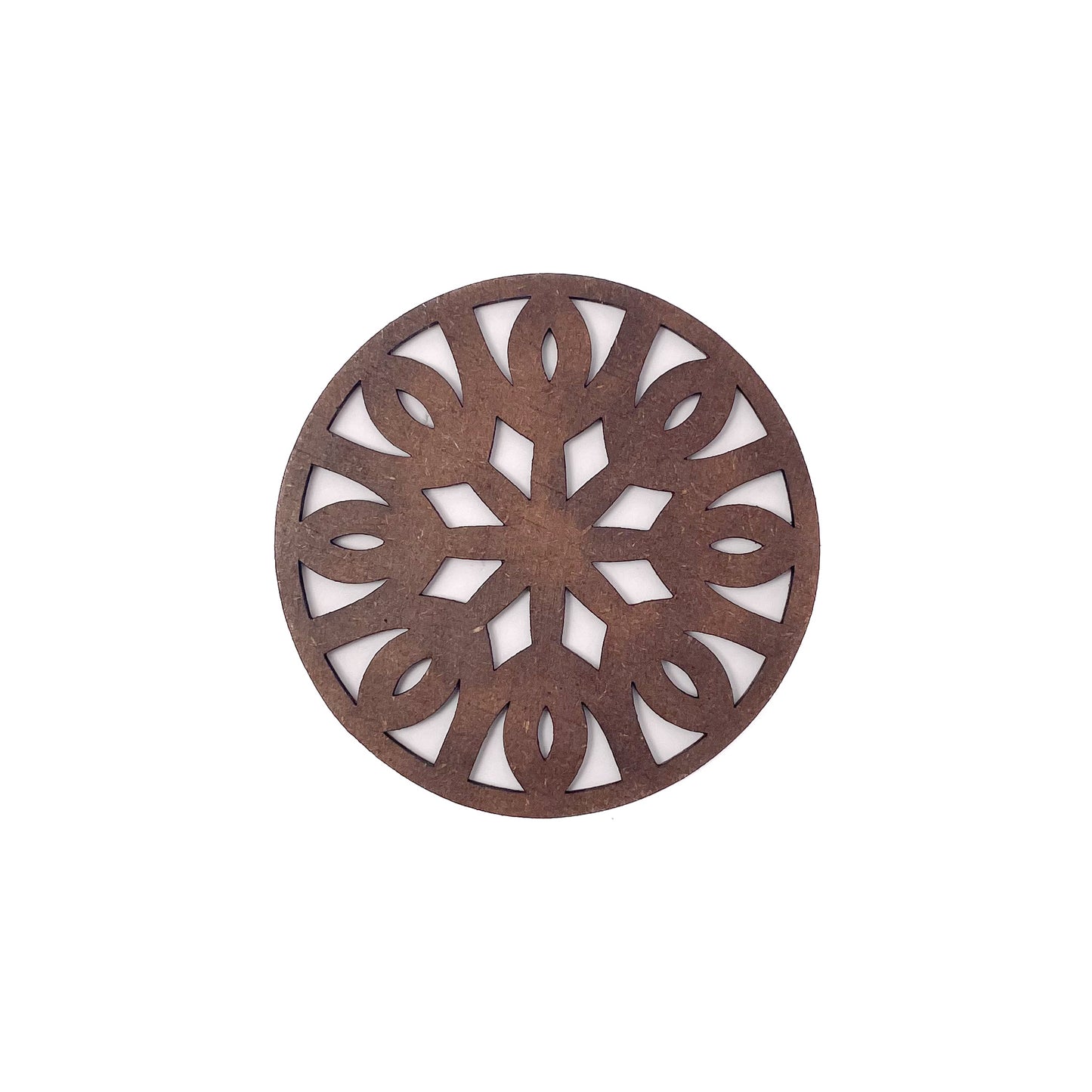 Mandala Art Coasters-Trayodash Wooden-Clove Brown