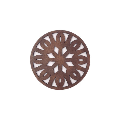 Mandala Art Coasters-Trayodash Wooden-Clove Brown