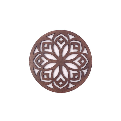 Mandala Art Coasters-Shodash Wooden-Clove Brown