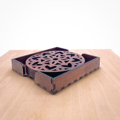 Mandala Art Coasters-Ashtadash Wooden-Clove Brown