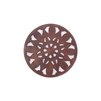 Wooden Navadash Mandala Coasters with Holder