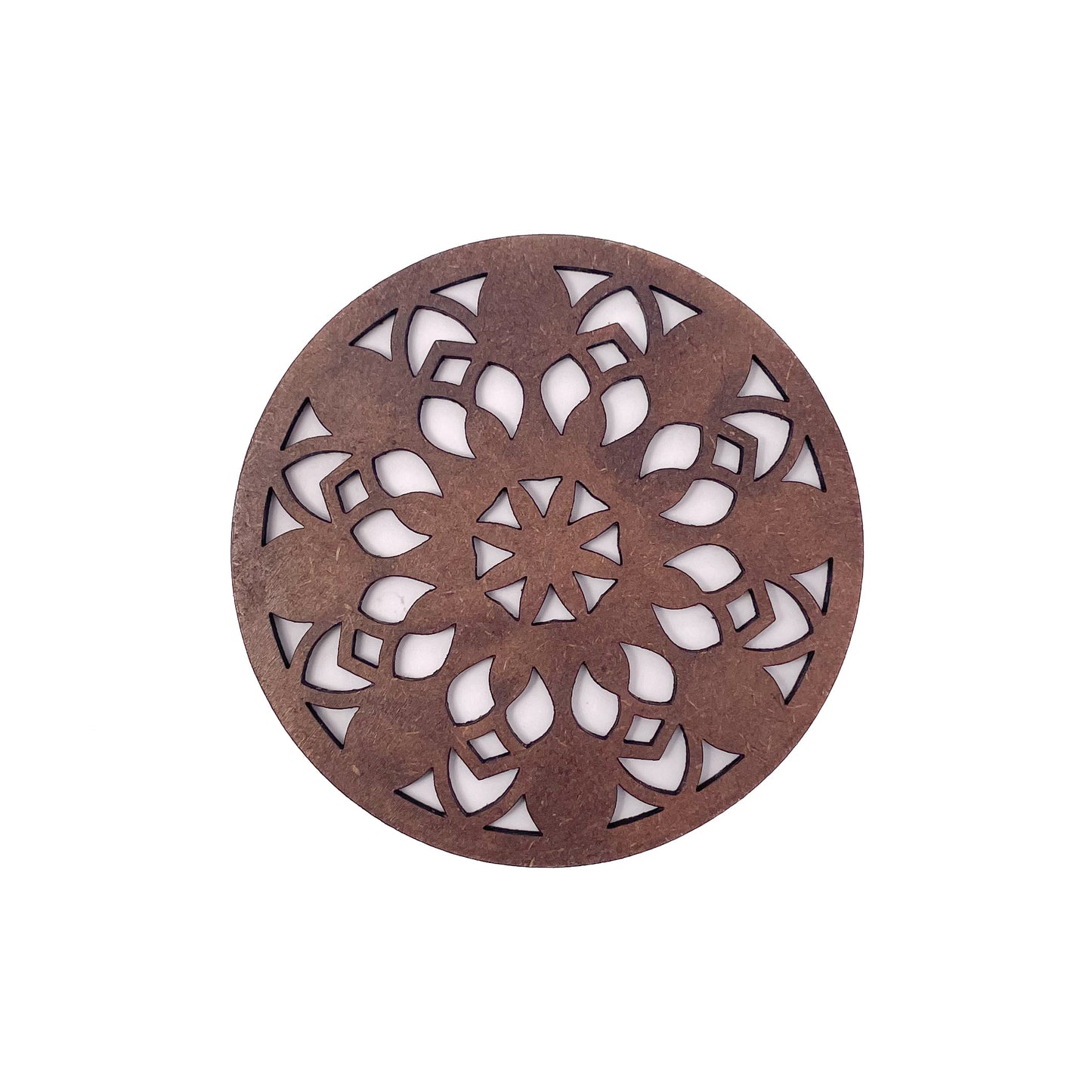 Mandala Art Coasters-Vimsati Wooden-Clove Brown