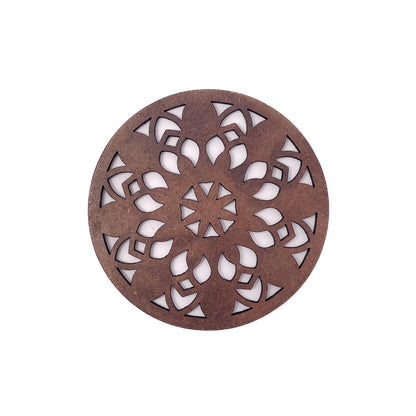 Mandala Art Coasters-Vimsati Wooden-Clove Brown