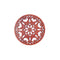 Mandala Art Single Coaster-77mm-Ekam Wooden-Cinnamon