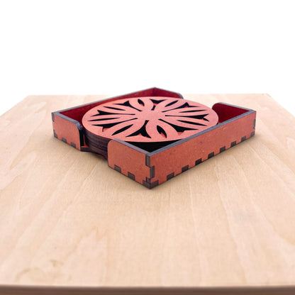 Mandala Art Coasters-Dwe Wooden-Cinnamon