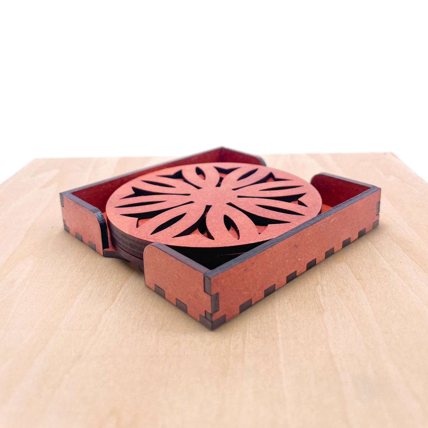 Mandala Art Coasters-Dwe Wooden-Cinnamon