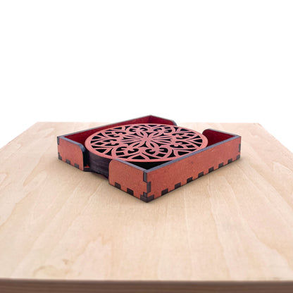 Mandala Art Coasters-Treeni Wooden-Cinnamon