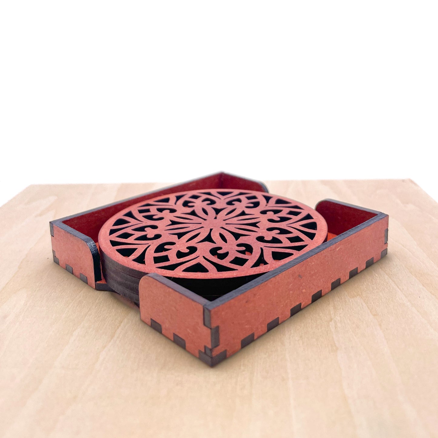 Mandala Art Coasters-Treeni Wooden-Cinnamon