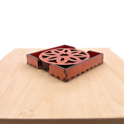 Mandala Art Coasters-Pancha Wooden-Cinnamon