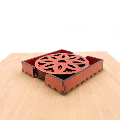 Mandala Art Coasters-Pancha Wooden-Cinnamon
