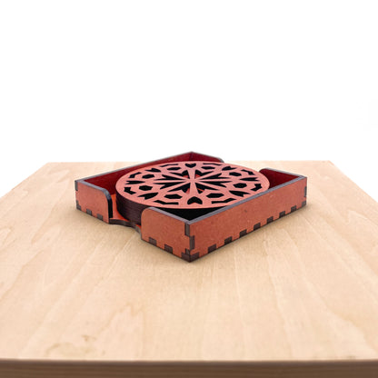 Mandala Art Coasters-Shata Wooden-Cinnamon