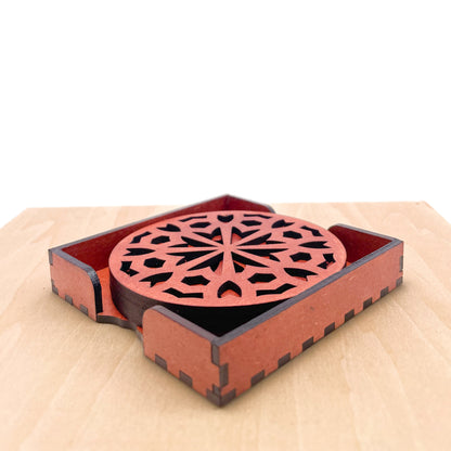 Mandala Art Coasters-Shata Wooden-Cinnamon