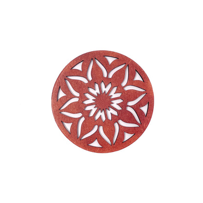 Mandala Art Coasters-Sapta Wooden-Cinnamon