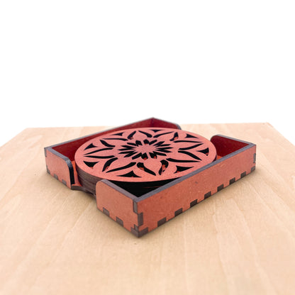 Mandala Art Coasters-Sapta Wooden-Cinnamon