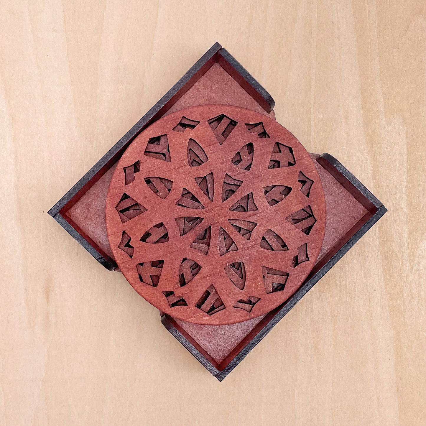 Mandala Art Coasters-Dasha Wooden-Cinnamon