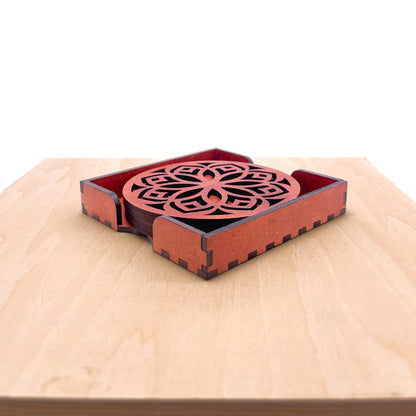 Mandala Art Coasters-Shodash Wooden-Cinnamon