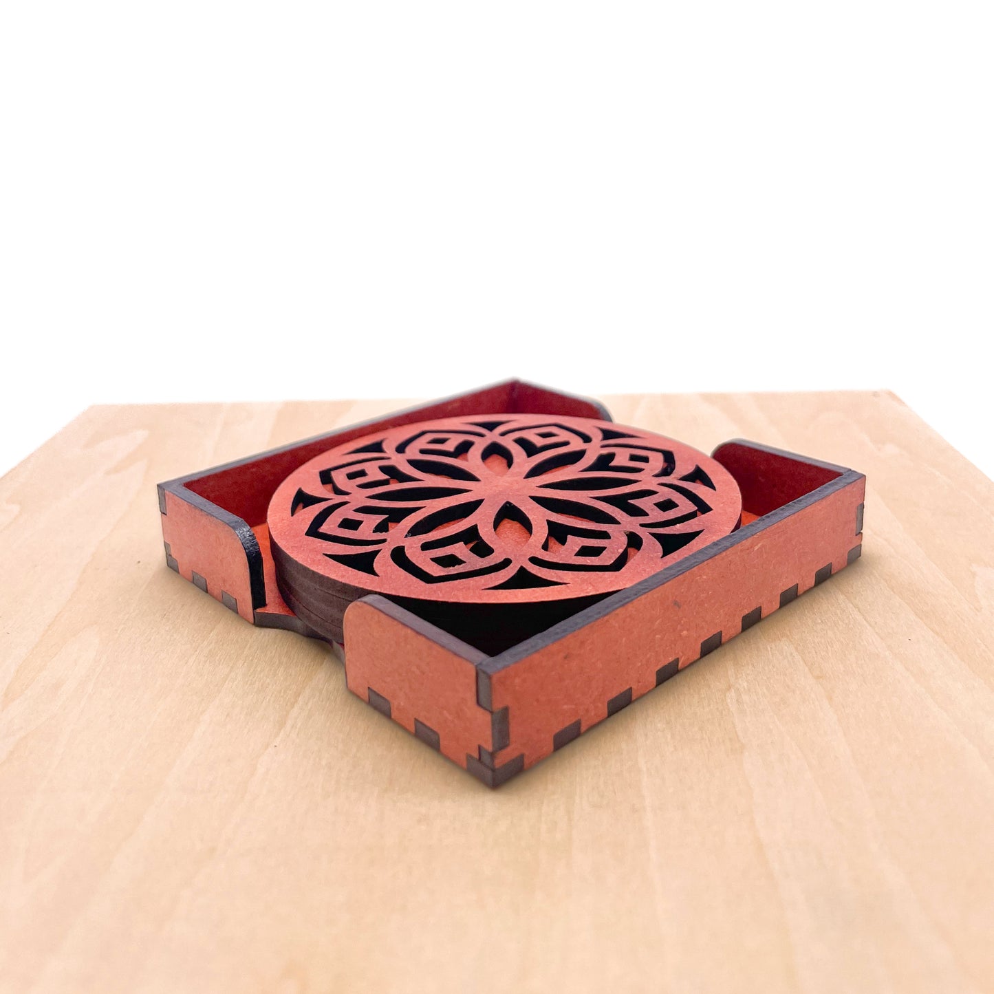 Mandala Art Coasters-Shodash Wooden-Cinnamon