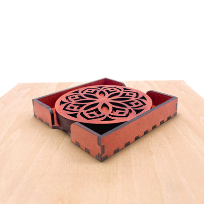 Mandala Art Coasters-Shodash Wooden-Cinnamon