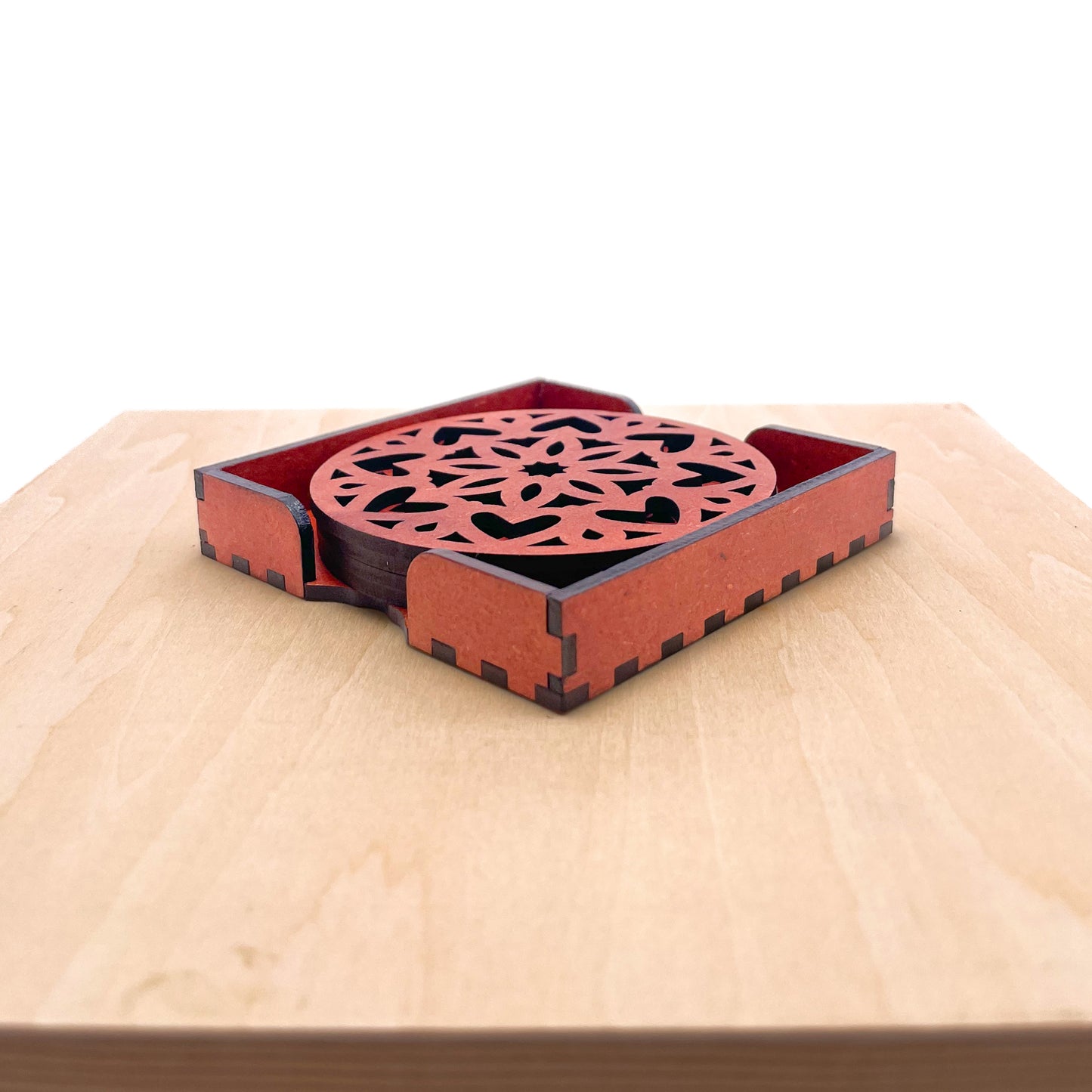 Mandala Art Coasters-Ashtadash Wooden-Cinnamon