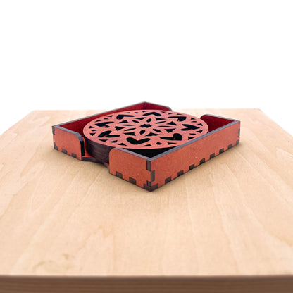 Mandala Art Coasters-Ashtadash Wooden-Cinnamon
