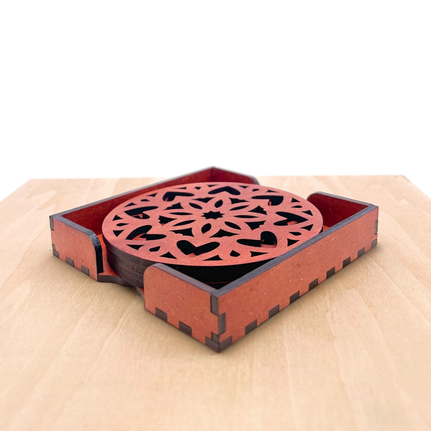 Mandala Art Coasters-Ashtadash Wooden-Cinnamon