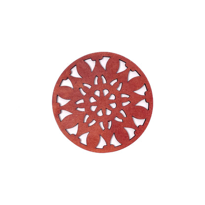 Wooden Navadash Mandala Coasters with Holder