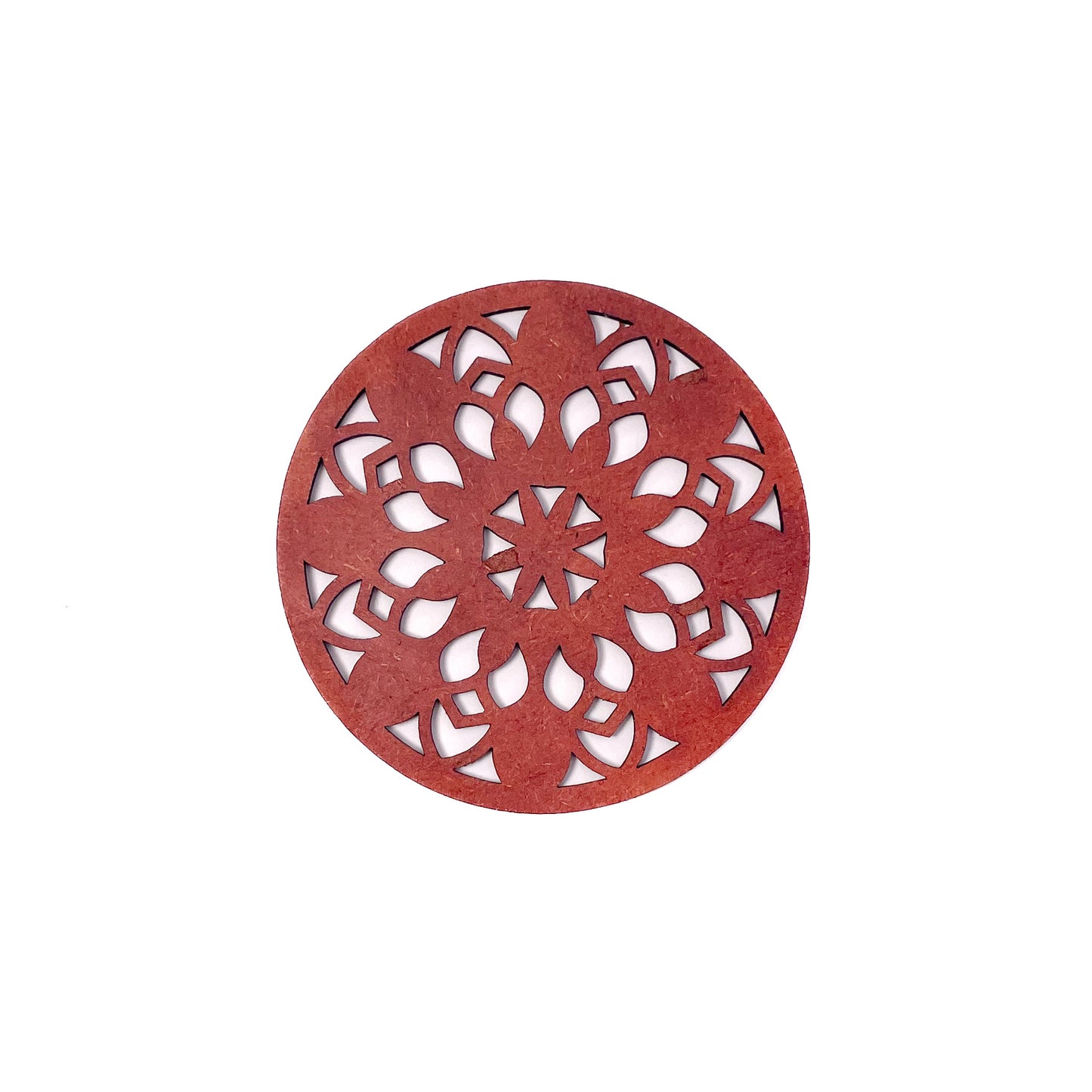Mandala Art Coasters-Vimsati Wooden-Cinnamon