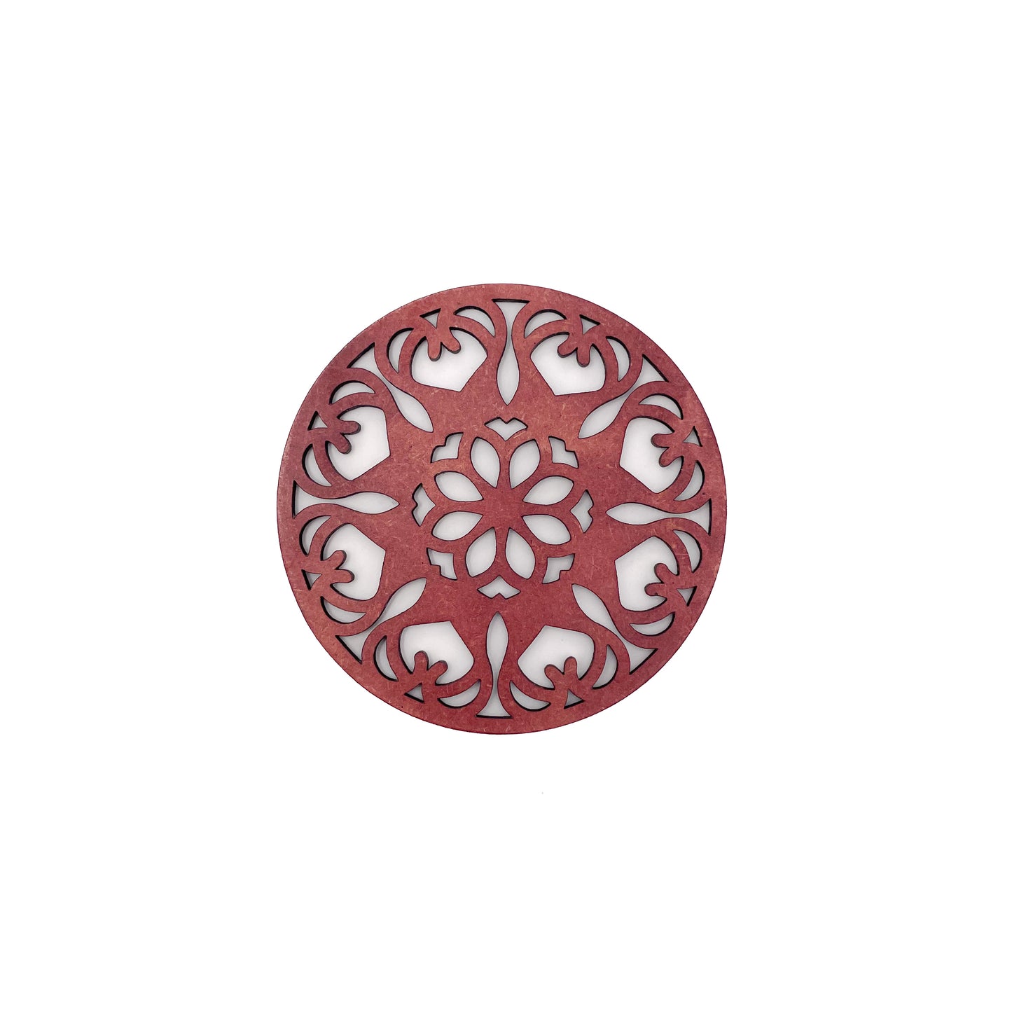 Mandala Art Coasters-Ekam Wooden-Cherry Wood