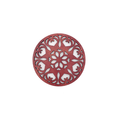 Mandala Art Coasters-Ekam Wooden-Cherry Wood