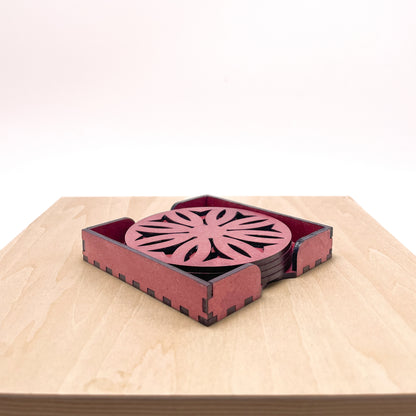 Mandala Art Coasters-Dwe Wooden-Cherry Wood