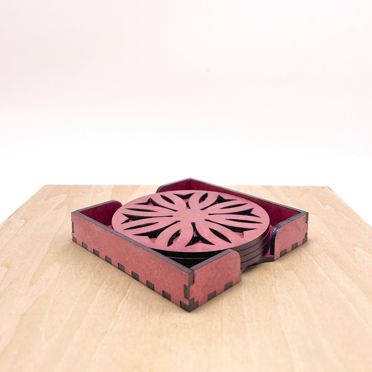 Mandala Art Coasters-Dwe Wooden-Cherry Wood