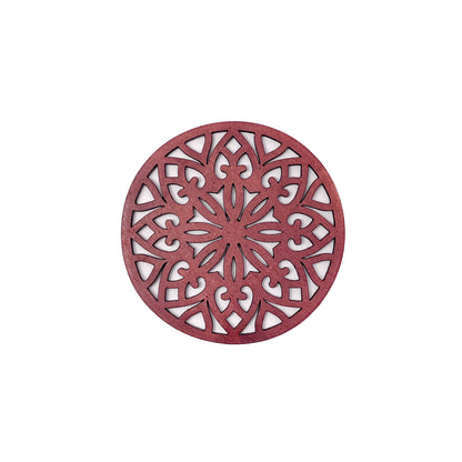 Mandala Art Coasters-Treeni Wooden-Cherry Wood