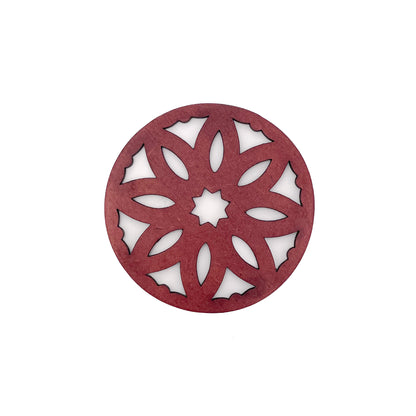 Mandala Art Coasters-Pancha Wooden-Cherry Wood