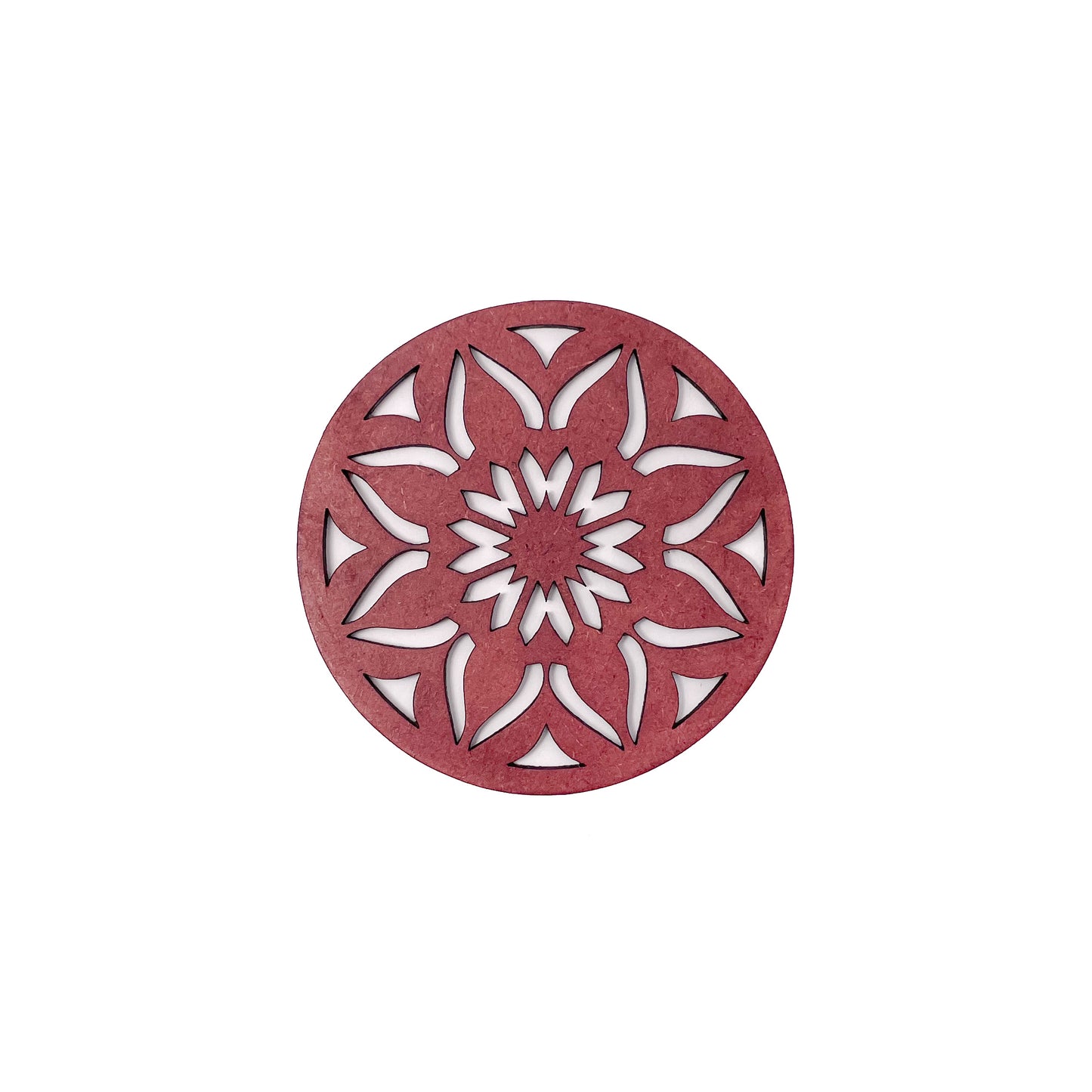 Mandala Art Coasters-Sapta Wooden-Cherry Wood