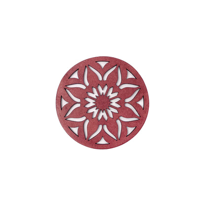Mandala Art Coasters-Sapta Wooden-Cherry Wood