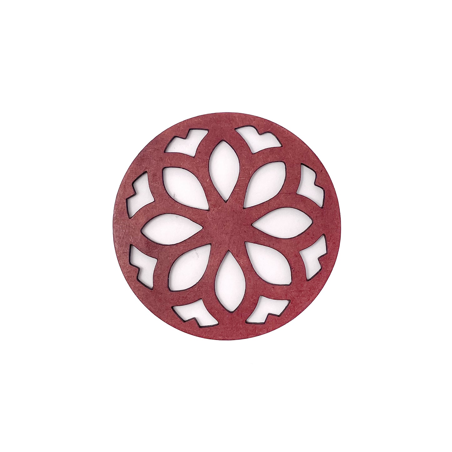 Mandala Art Coasters-Nava Wooden-Cherry Wood