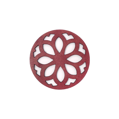 Mandala Art Coasters-Nava Wooden-Cherry Wood